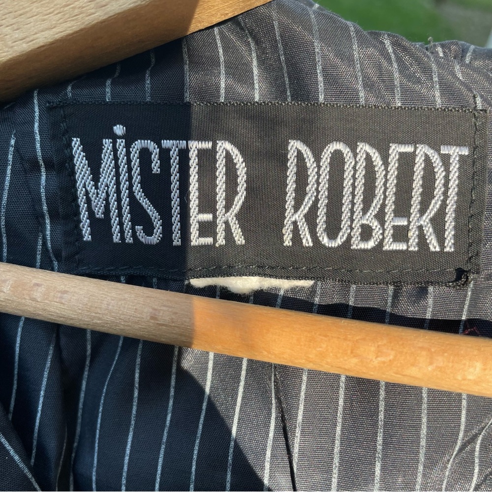 Vintage Black Striped Midi Dress with Ruffle Accent From Mister Robert - Picture 3 of 5